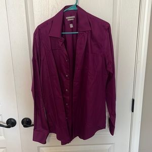 Van Heusen Fitted Dress Shirt Plum